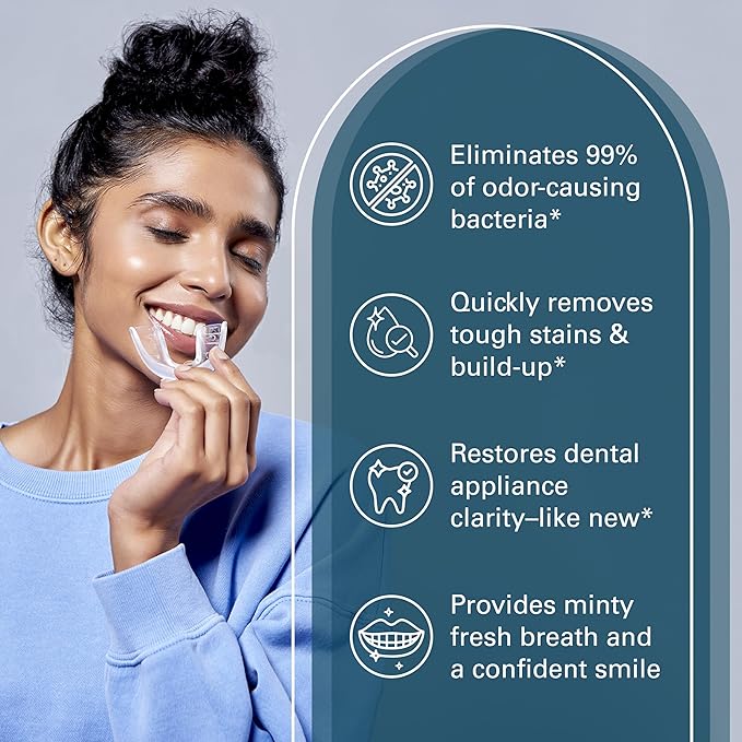 Retainer Cleanser Tablets Cleaner, Removes Odors Discoloration Stains and Plaque 2 Month Supply Denture Cleansers Retainers Mouth Guards Denture Bath Mint by M3 Naturals (Pack of 2)
