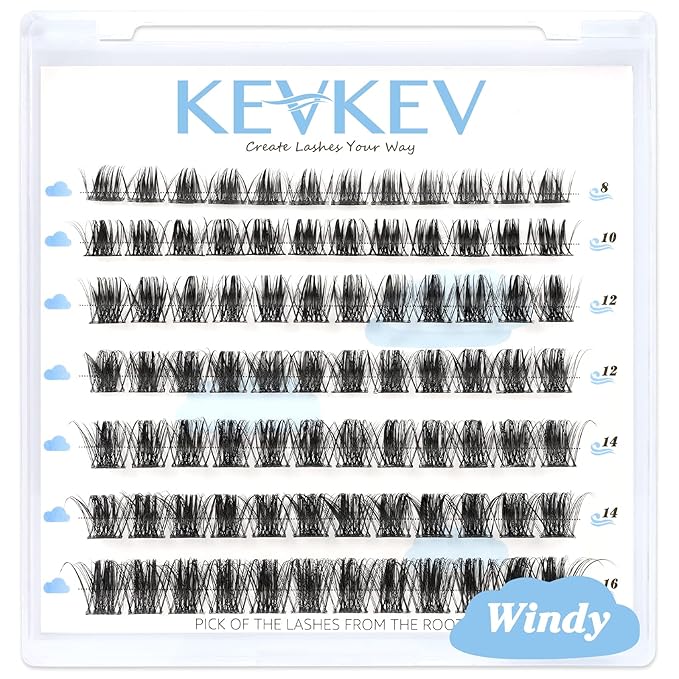 Lash Clusters 84 Pcs Cluster Lashes Eyelash Clusters DIY Cluster Eyelash Extensions Individual Lashes Soft and Comfortable (Windy,D-8-16mix)