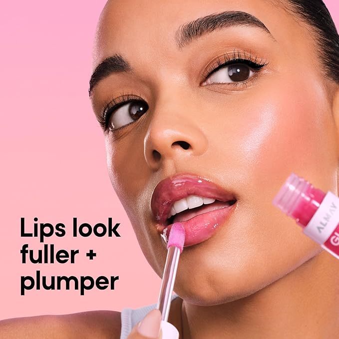 Almay Gleam Big Lip Serum, Hydrating and Moisturizing, Hypoallergenic Lip Gloss, Non-Sticky, 800 State of Wine, 0.13 fl oz