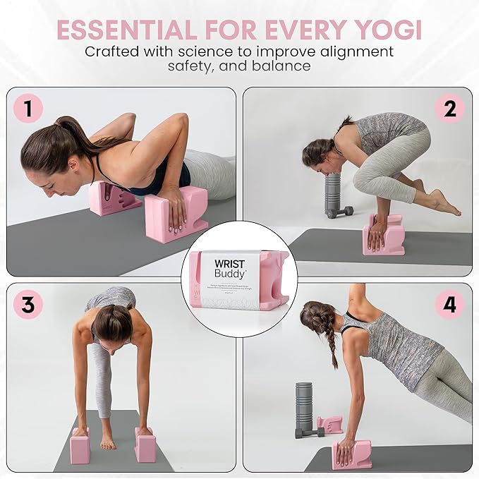 WRISTBuddy® Yoga Blocks 2-Pack (Left + Right) — Ergonomic, Hand-Shaped EVA Blocks for Wrist Relief & Better Grip | Doctor-Designed Support for Yoga, Pilates, Handstands, Push-Ups & Rehab