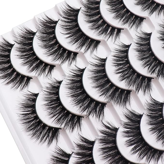 Losha Eyelashes Natural Look Faux Mink Lashes Pack Handmade Fluffy False Eyelashes 14 Pairs Eye Lashes (811)
