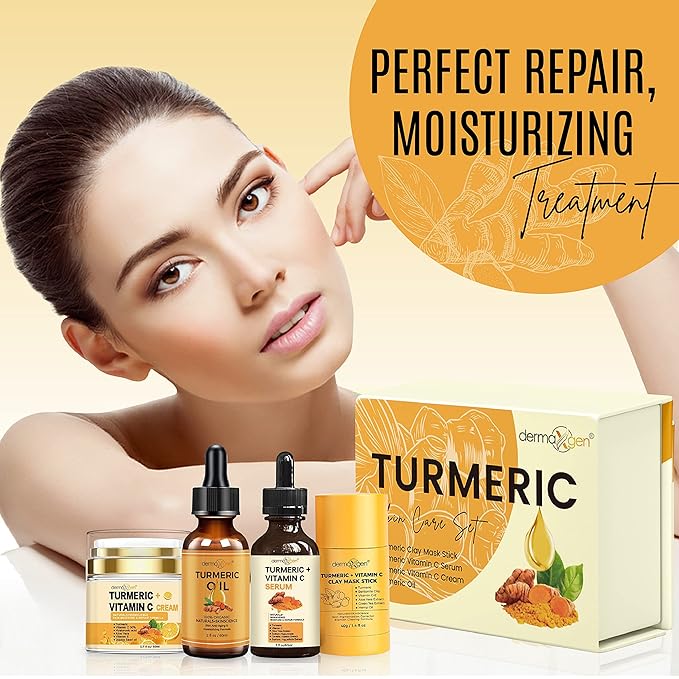 DERMAXGEN Glow Boosting Moisturizer, Organic Ingredients, Anti-Aging, Reduce Acne, Dark Spot Remover, Hydrates & Controlling Oil & Refining Pores for Normal Oily Skin - Set of 4