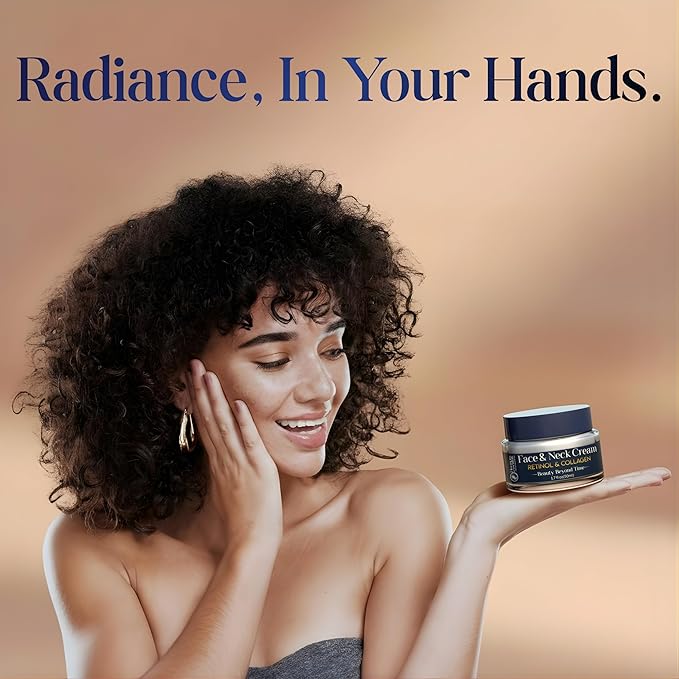 Hermony Essentials Collagen, Retinol & Hyaluronic Acid Cream – Anti Aging Face & Neck Daily Moisturizer, Firming, Lightweight, Fast Absorbing Cream Skincare for Women, American Brand, 1.7 fl oz