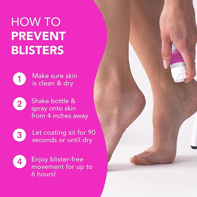 Barefoot Scientist PreHeels+ Blister Prevention Spray, Innovative Invisible Protective Barrier Against Blisters