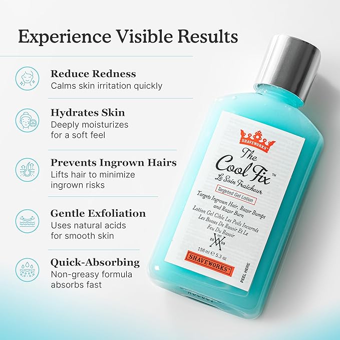 Shaveworks Get Smooth Duo, Post Waxing and Shaving Solution for Ingrown Hair, Razor Bumps and Razor Burns, The Cool Fix, 1 Fl Oz. and The Pearl Soufflé Shave Cream, 1 Fl Oz.