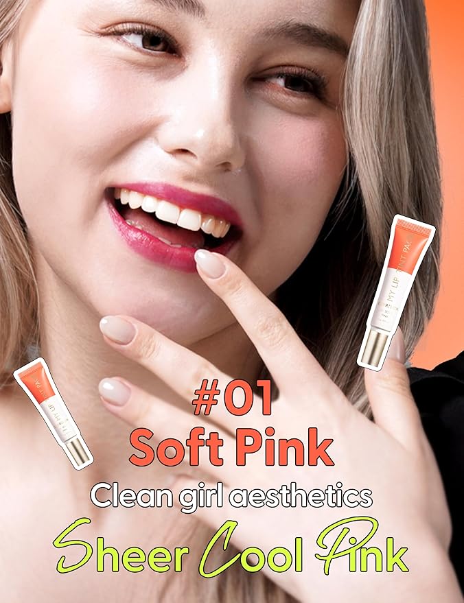LIP My Tint Pack - Korean Lip Stain Peel Off Pack | Kiss-Proof Korean Lip Tint Long Lasting Lip Stain Marker | Waterproof Lip Stain Peel Off Lipstick (01. Soft Pink, 0.50 Fl Oz)