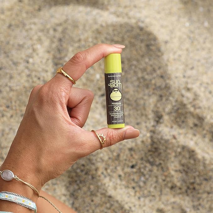 Sun Bum SPF 30 Sunscreen Pineapple Lip Balm - Moisturizing Aloe Vera and Vitamin E - Vegan and Cruelty Free - Broad Spectrum UVA/UVB Lip Protection - 0.15 oz Stick