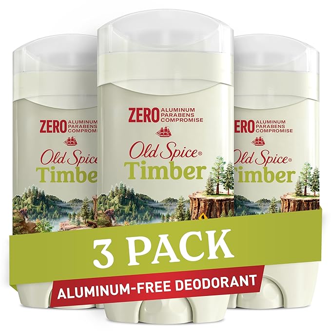 Old Spice Men's Aluminum-Free Deodorant, Timber with Sandalwood, 24/7 Odor Protection, 3oz (Pack of 3)