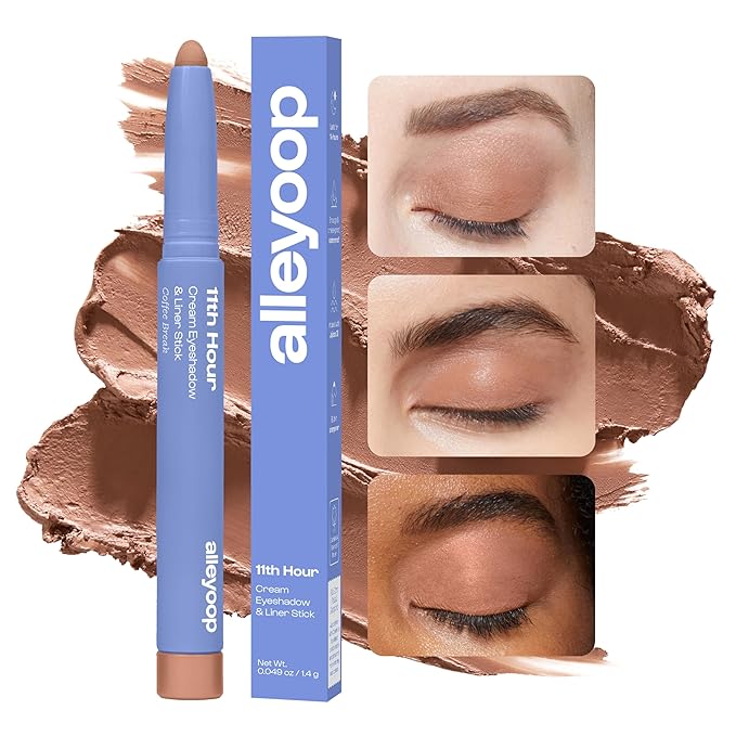 ALLEYOOP 11th Hour Waterproof Cream Eyeshadow Stick – Long-Lasting Eye Shadow Pencil & Eyeliner, Cream to Powder Stick & Highlighter – Smudge-Proof Eyeshadow Matte, Chestnut Matte