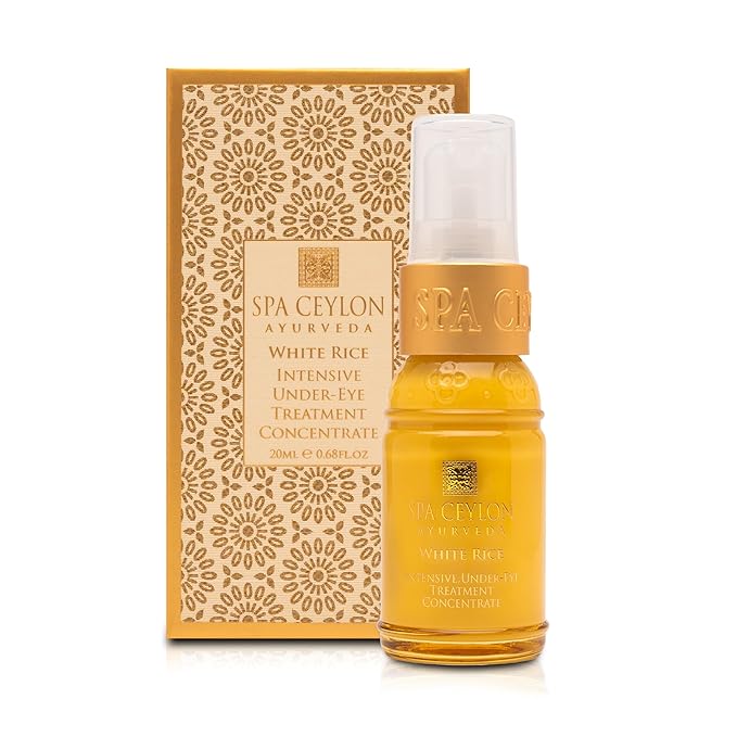 SPA CEYLON White Rice Intensive Under Eye Treatment Concentrate | Dark Circles Under Eye Treatment | Reduces Appearance of Wrinkles and Fine Lines | Hydrating | 20 ml