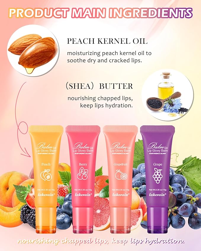 Moisturizer Lip Glowy Balm, Hydrating & Women-3#Grapefruit