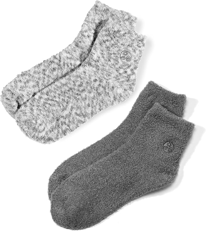 Earth Therapeutics Aloe Socks – Infused w/Aloe Vera & Vitamin E – Helps Dry Feet, Cracked Heels, Calluses – Use with Lotion – Grey/Confetti (2 Pairs)