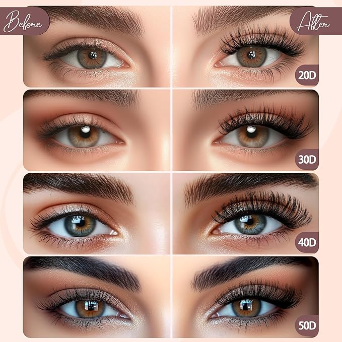 Foxy Beauty Premium Lash Clusters - Wispy Natural & Fairy Spiky WideSpan Individual Eyelash Clusters 0.05mm Ultra-thin Invisible band Eyelash Extension for Starter DIY