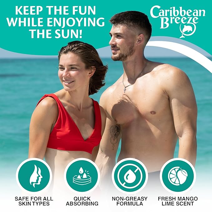 Reef Friendly Sunscreen SPF 30 Lotion, Mango Lime Scent Body Sunscreen Lotion, Rich in Anti Oxidants, Water Resistant Up to 80 Minutes, Broad Spectrum Body Lotion with Sunscreen, 4 oz, 2 Pack