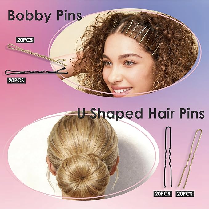 Hair Accessories Kit, 160Pcs Hair Clips for Women Girls Dance Ballet Cheerleading Travel with Storage Box