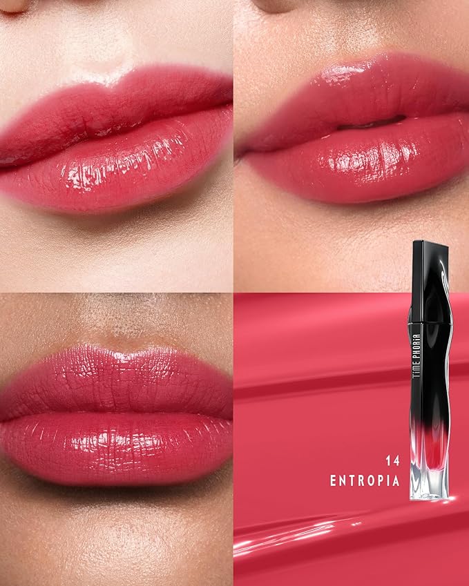 Stellar Dust Lip Stain 14 Entropia, Transfer-Proof & Smudge-Proof Lip Gloss, Coral Pink Tinted Glossy Finish, High-Pigment Vibrant Color, Hydrating Lightweight Long-Lasting Lip Makeup