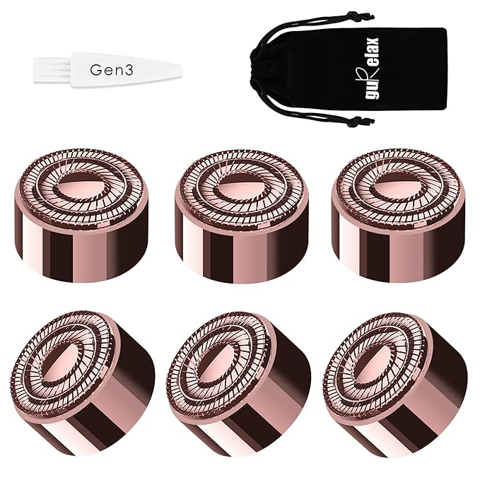 Gurelax Replacement Heads for Flawless Finishing Touch Facial Hair Remover, Gen 3 Replacement Blades for Women,18K Gold Replacement Blades Refill (Just fit for Gen3 Device)