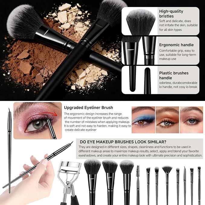 CLRDZN Makeup Brush Set, 62Pcs Makeup Brushes Set Professional, Multi-functional Makeup Brush Sets & Kits with Case Facial Makeup Accessories, Foundation Makeup Brush Kit Eye Make up Brushes & Tools