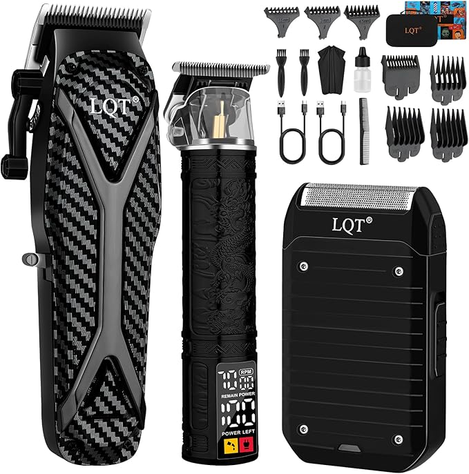 Hair Clippers for Men Professional, Hair Trimmer & Beard Electric Razor Kit, Barber Clipper Set for Men’s Grooming Cordless with LCD Display, Hair Cutting Clippers and Trimmers Set
