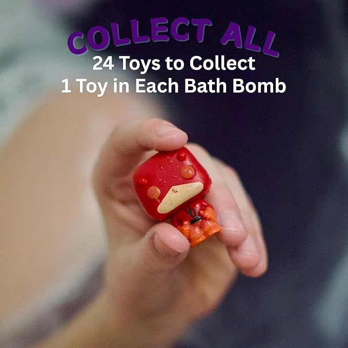 EvolutionUSA 1pc Epic Superhero Bath Bombs for Kids – Super Hero Bath Bomb with Toy Inside, Lush Children Bathbomb Easter, Organic Bathbomb with Surprise Inside, Fun Superhero Bath Fizzer Valentines