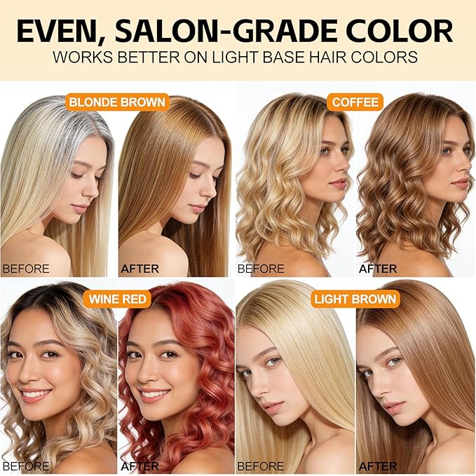 Hair Dye, Hair Dye Shampoo for Women & Men, Color Shampoo Hair Dye 16.9 Fl Oz, Safe and Natural Champu Para Canas (Coffee)