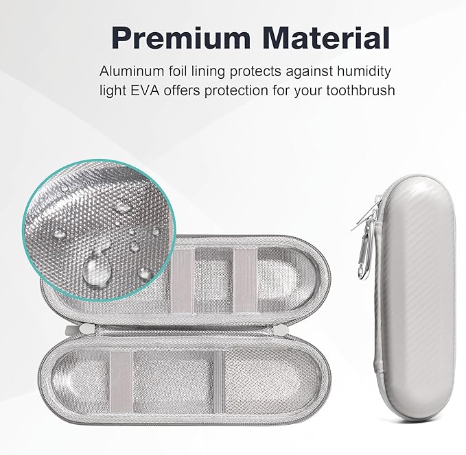 Nincha Hard Shell Electric Toothbrush Case - for Oral-B iO/Pro/Smart Series Bigger Size Travel Case Fits all Powered Toothbrushes and Accessories White