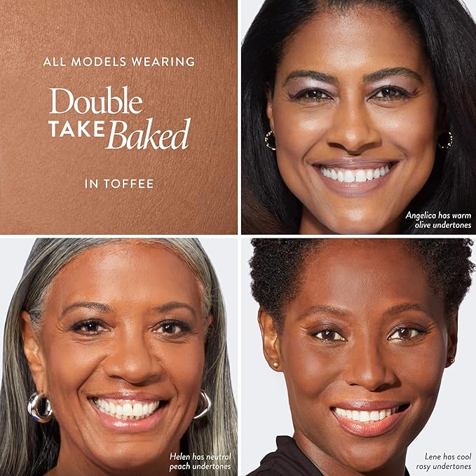 LAURA GELLER NEW YORK Baked Double Take Powder Foundation - Toffee - Buildable Medium to Full Coverage - Matte Finish