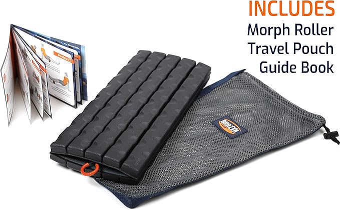 Brazyn Morph Foam Roller (Bravo-Sage): Collapsible Travel Foam Roller for Pain Relief, Workout Muscle Recovery, Back Massager, Deep Tissue Leg Massage, Back Cracker, Stretcher; Small, Portable