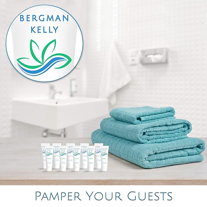 Bergman Kelly - Travel Shampoo and Conditioner Set - 0.5 fl oz, 100 Pieces, White Tea - Delight Your Guests with Revitalizing and Refreshing Hotel Toiletries and Guest Hospitality in Bulk