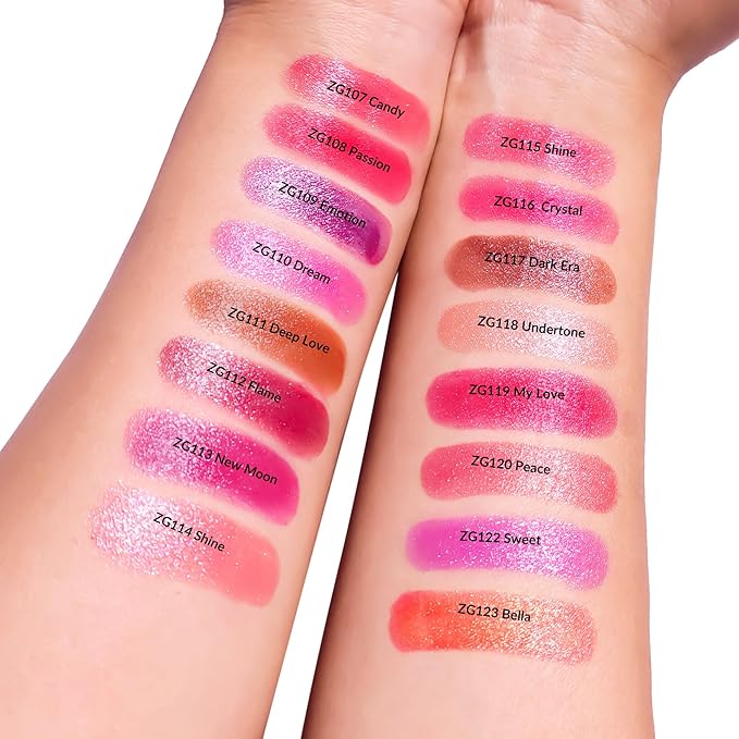 Red Pink Lipstick Moisturizing for Women Shimmer Tinted Lip Balm Hydrate Nourish Lip Gloss Cruelty Free Lip Makeup, ZG115 Shine