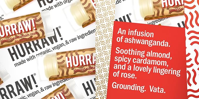 Hurraw! Almond, Cardamom, Rose (Vata) Lip Palm