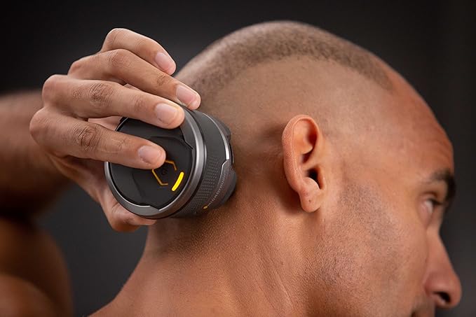 Microtouch Titanium Electric Head Shaver - Rechargeable Head and Face Shaver for Men, Cordless Razor, Hypoallergenic Wet/Dry Shaving, Precision Head Trimmer, Lithium Power, Battery Powered
