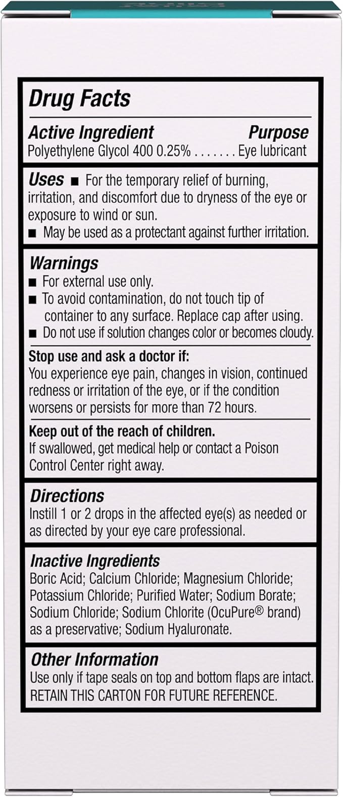 BLINK Tears Lubricating Eye Drops, Moisturizing & Soothing for Mild to Moderate Dry Eyes, with Hyaluronate, Reduces Discomfort, Long-Lasting Hydration, Soothes & Moisturizes, 0.5 Fl Oz