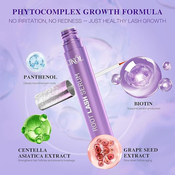 ICIKOL Eyelash Growth Serum, Advanced Lash Enhancing Treatment - Peptide & Vitamin Formula for Longger, Thicker and Fuller Looking Lashes, Vegan & Cruelty - Free for Sensitive Eyes, 8mL/ 0.27 fl oz