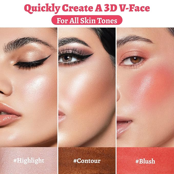 3Pcs Multi-Use Face Makeup Sticks Sets, Blendable Cream