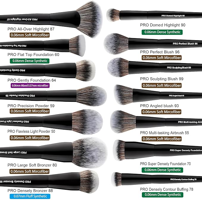 Bueart Design 32Pcs PRO Grade Makeup Brushes Set with Super large Holder, Premium Ultra-soft Synthetic Foundation Contour Powder Blush Concealer Eyeshadow Classic Black Make up Brush