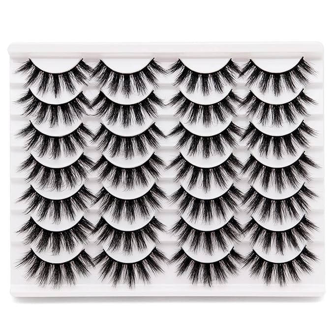 Losha Eyelashes Natural Look Faux Mink Lashes Pack Handmade Fluffy False Eyelashes 14 Pairs Eye Lashes (3D07)