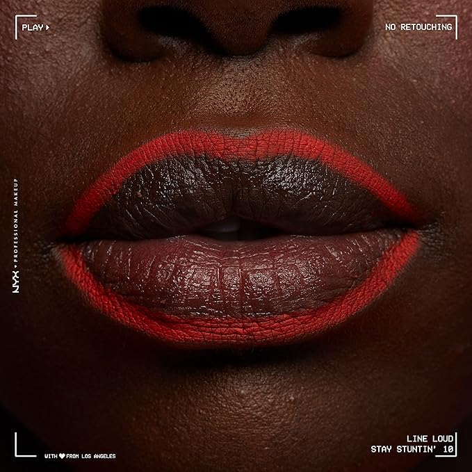 NYX PROFESSIONAL MAKEUP Line Loud Lip Liner, Longwear and Pigmented Lip Pencil with Jojoba Oil & Vitamin E - Stay Stuntin' (Midtone Bright Orange)