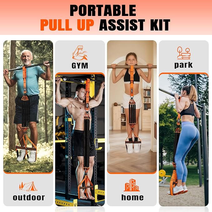 Pull Up Bands, Heavy Duty Resistance Bands with Handle, Workout Bands for Pull Up Bar, Pullup Assist Band Set for Exercise, Full Body Workout, Home Gym for Enhanced Strength, Muscle Training