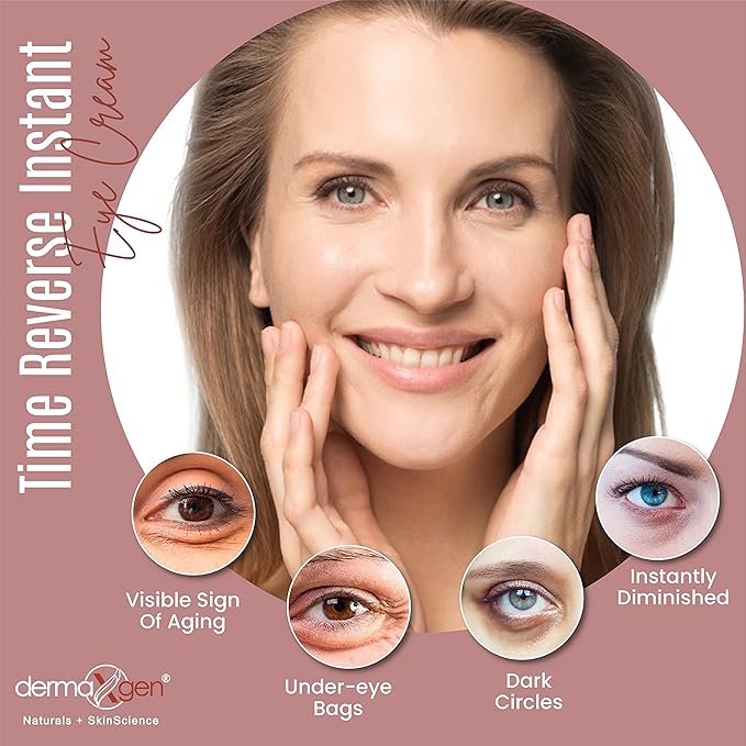 Dermaxgen Instant Eyelift Cream Time Reverse Treatment For Dark Circles, Puffy Eyes, & Wrinkles Anti Aging Serum Reduces Under Eye Bags, Wrinkles, Dark Circles, Fine Lines & Crow's Feet Instantly - 12