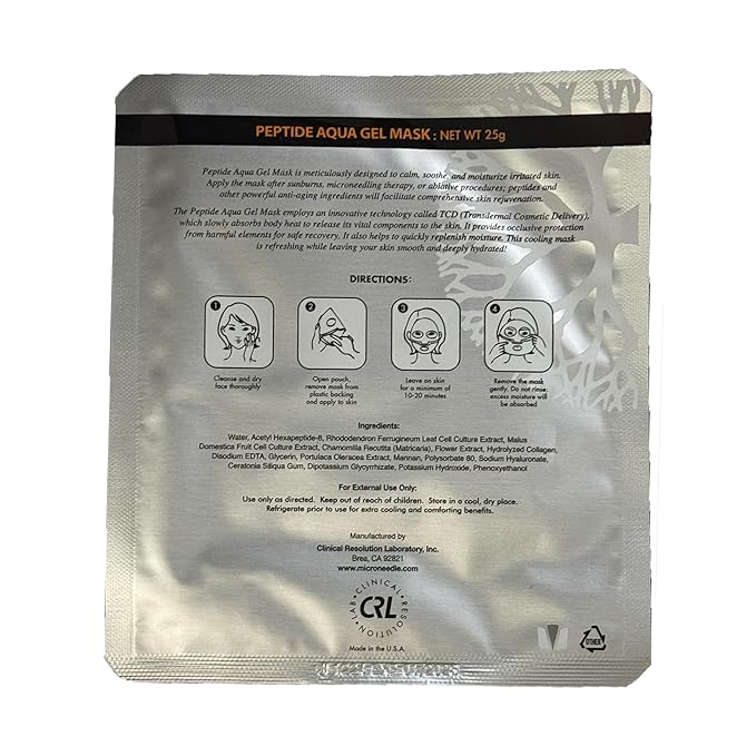 Clinical Resolution Peptide Aqua Gel Mask, Hydrating & Refreshing Gel Sheet Mask, Cooling Sensation for Skin Comfort, 15 Single-Use Masks (3 Boxes, 5 per Box)