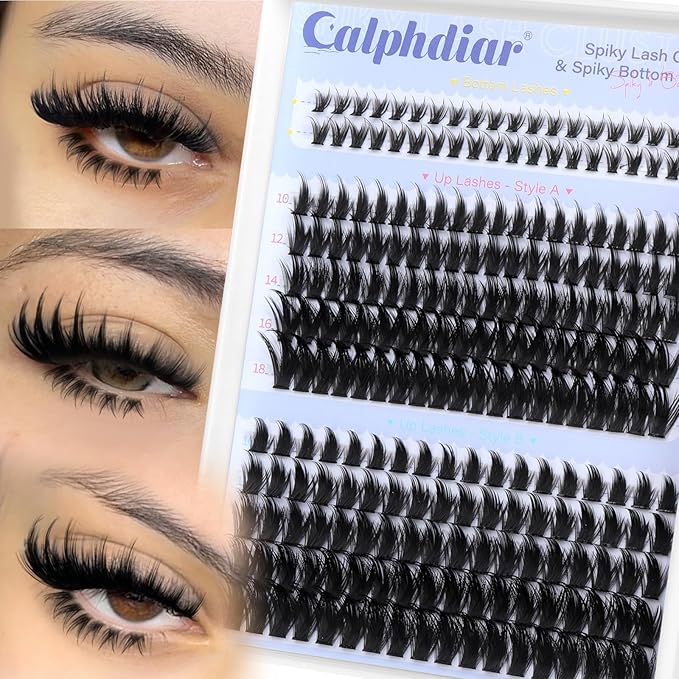 Spiky Lash Clusters with Spiky Bottom Lashes Individual Volume Cluster Eyelash Extensions 70D 100D Manga Eyelash Clusters 10-18MM Cluster Lash Extension Fluff D Curly Lash Clusters by calphdiar