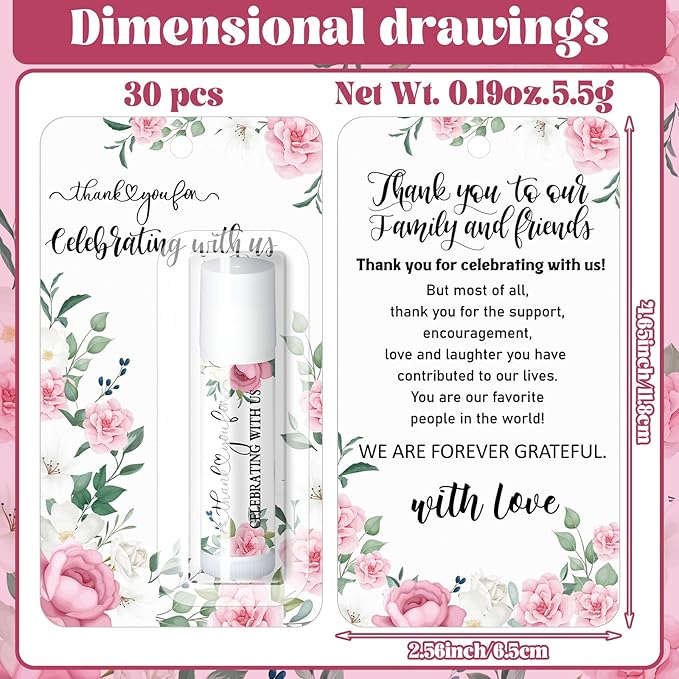 30 Pack Thank You Gift Lip