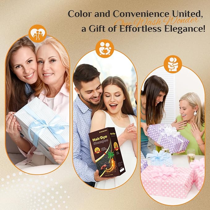 Hair Dye Shampoo in Coffee - Washes In Rich Color, Easy At-Home Color Shampoo Hair Dye for Women & Men, 3-in-1 Hair Color & Care for Natural-Looking Gray Coverage, Instant & Long-Lasting, 16.9 Fl Oz