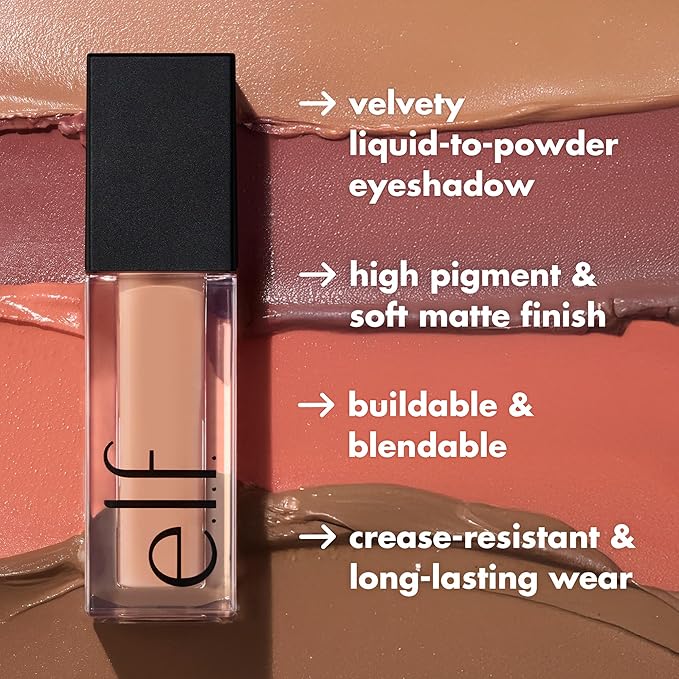 e.l.f. Liquid Velvet Eyeshadow, Crease-Resistant Liquid-to-Powder Eyeshadow For A Rich, Soft-Matte Finish, Vegan & Cruelty-Free, Apricrush