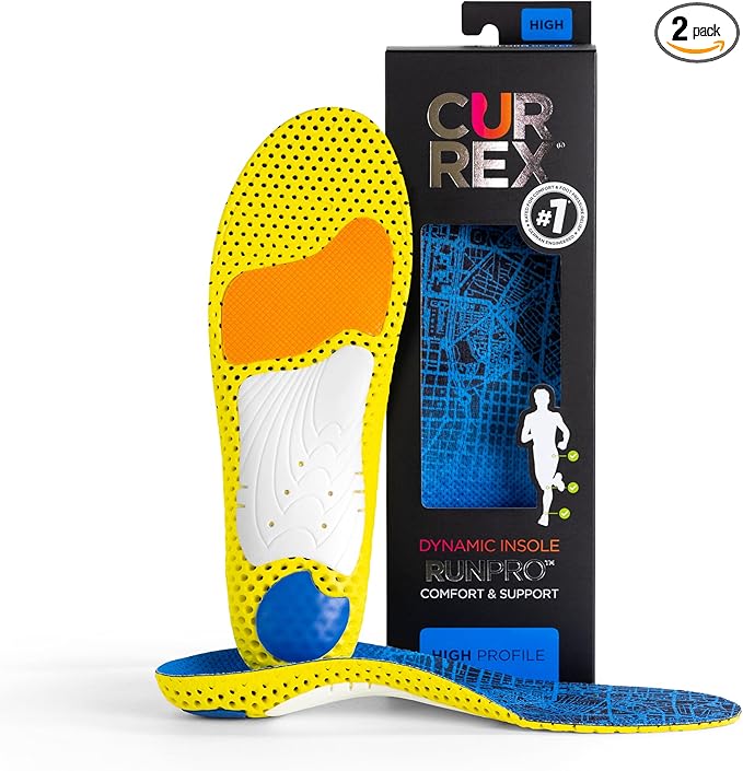 Currex Runpro Insoles for Running Shoes – Arch Support Inserts to Help Prevent Injuries & Boost Performance – Men & Women – High Arch, Small