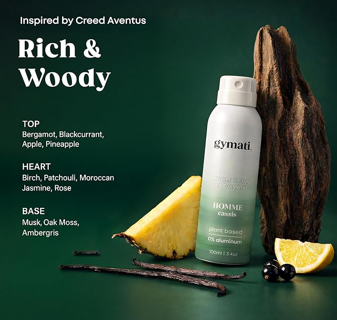 Gymati Natural Deodorant Body Spray Aluminum Free - Men - Pack of 3