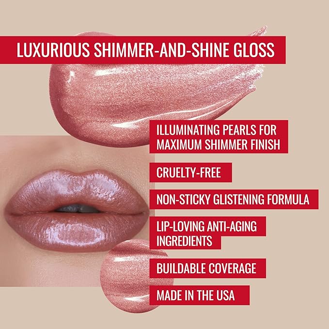 Runway Rogue LuxGloss Kit with Moisturizing Lip Gloss Tube, Rose-Gold Lip Gloss, Fashion Week and Lip Liner Pencil, A List