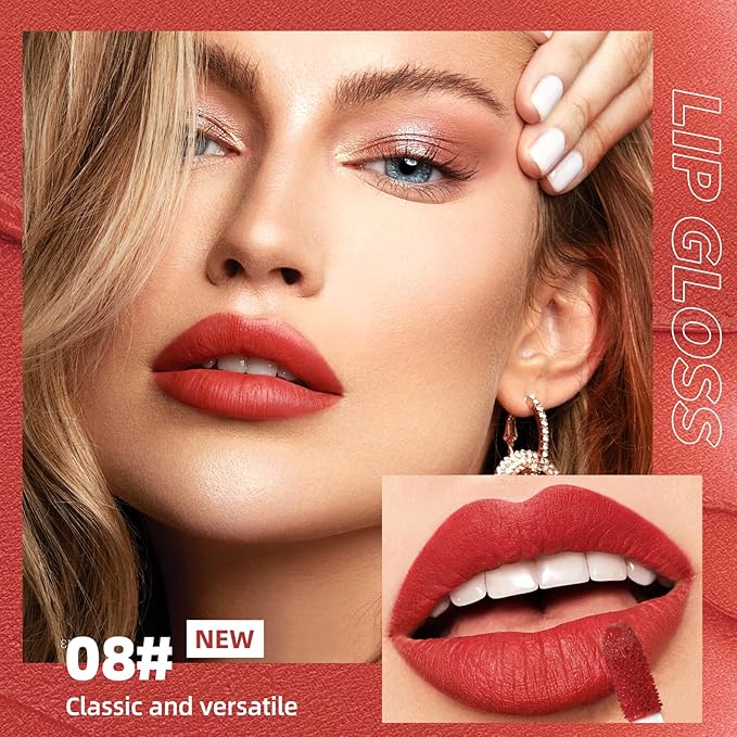 12 Colors Lip Gloss Set for Women, Hydrating Shiny Lip Glaze with High Pigment, Moisturizing Non-Sticky Lip Tint Set, Glossy & Nude Shades for Daily Makeup, Long-Lasting Lip Color Gift Kit (Set A)
