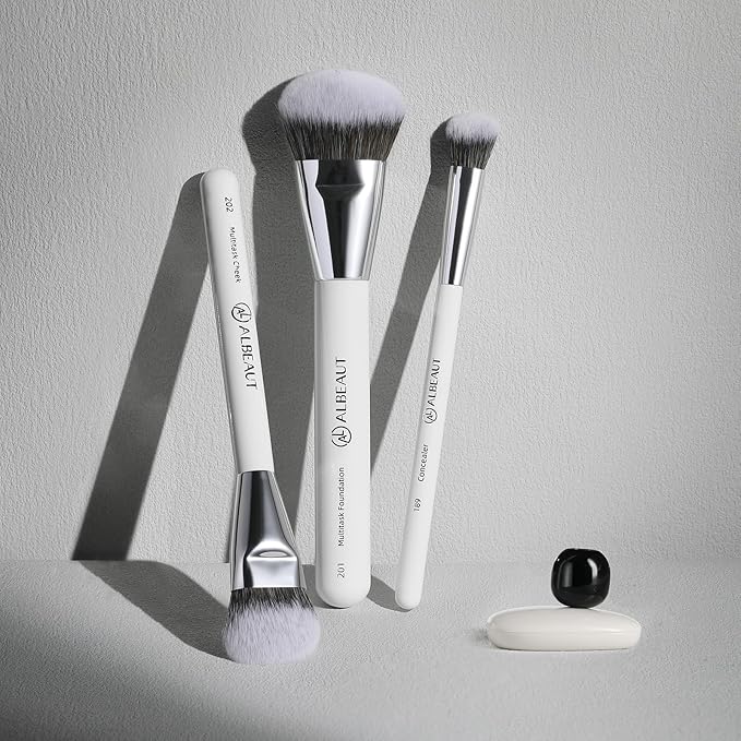 Albeaut Makeup Brush for Foundation Concealer Blush Contour Liquid Cream Blending Angled Shape